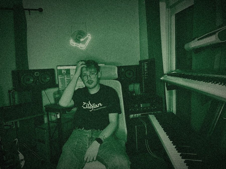 Music producer Edison mixing a song in his Culver City, CA recording studio